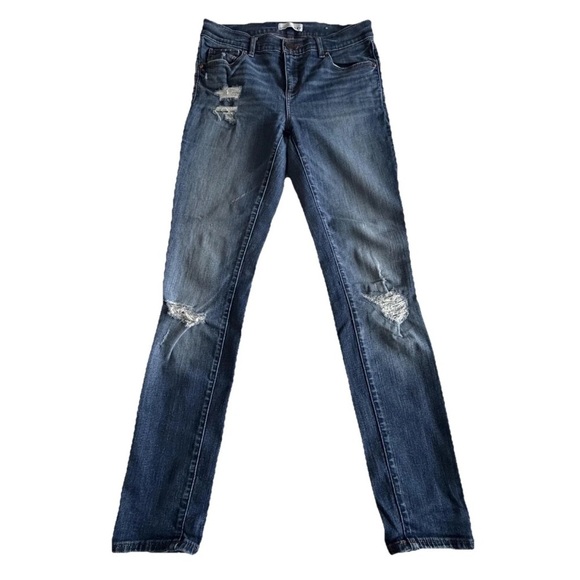 LOFT Denim - LOFT Modern Skinny Jeans Womens 27/4 Blue Medium Wash Distressed Denim 27x28.5